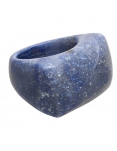 Anel grosso de quartzo azul