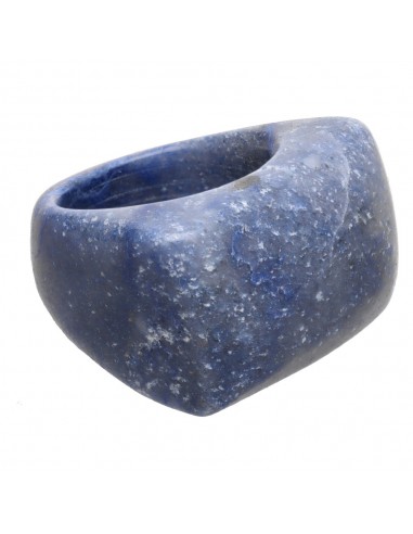 Bague épaisse en quartz bleu