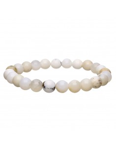 Pulsera de Ópalo Blanco 8mm