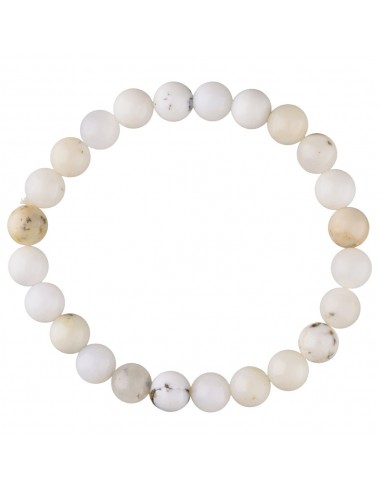 Pulsera de Ópalo Blanco 8mm