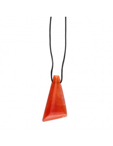Pendentif cornaline avec corde aléatoire