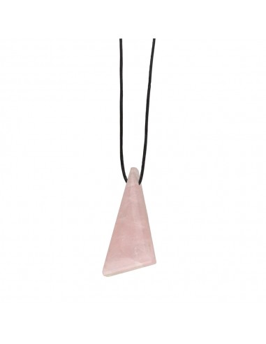Pingente de quartzo rosa com corda...