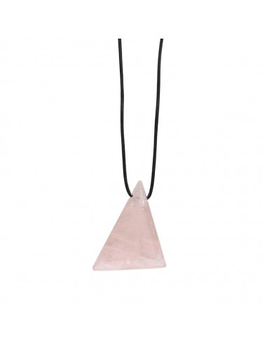 Pingente de quartzo rosa com corda...