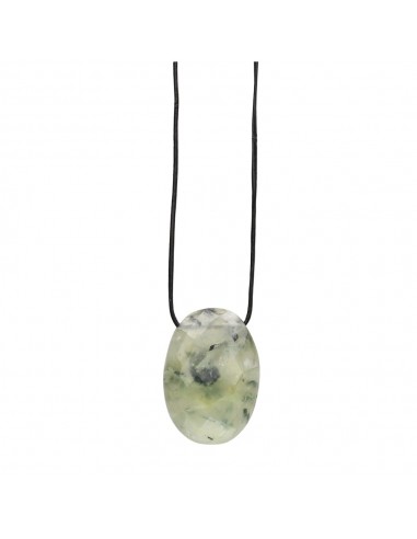 Prehnite Pendant with Random Rope