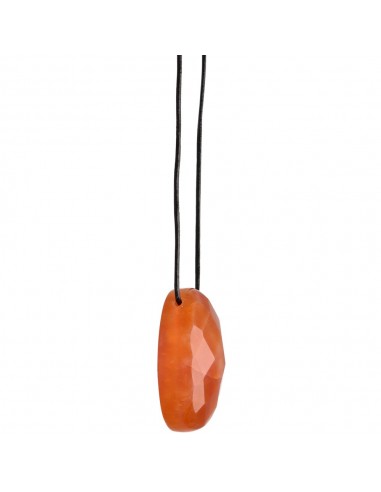 Pendentif cornaline avec corde aléatoire