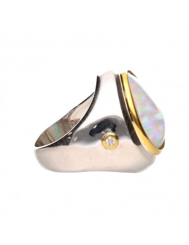 Opal Ring with Diamonds 925 Sterling...