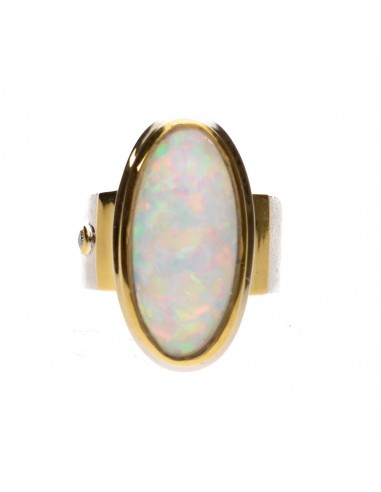 Opal Ring with Diamonds 925 Sterling...