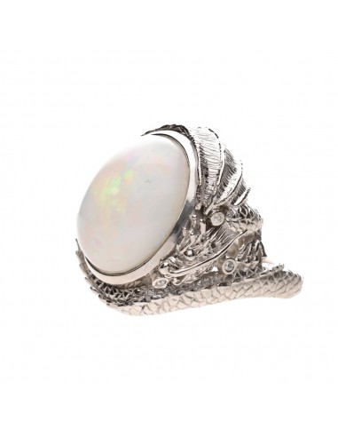 Opal Ring with Diamonds 925 Sterling...