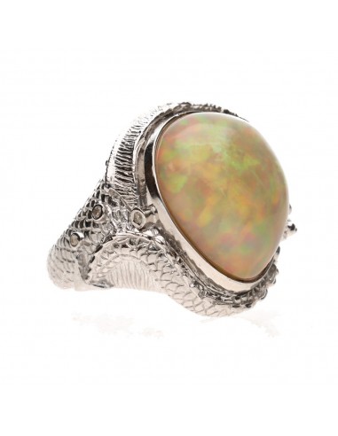 Opal Ring with Diamonds 925 Sterling...
