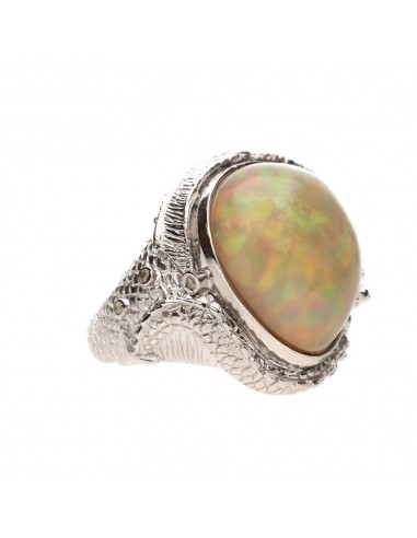 Opal Ring with Diamonds 925 Sterling...