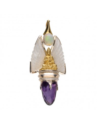 Pendentif Ailes de nacre en argent...
