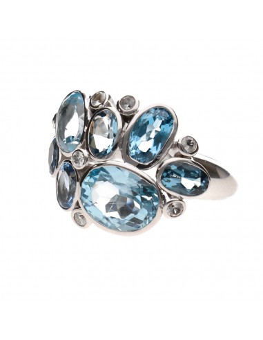 Topaz Ring with Diamonds 925 Sterling...