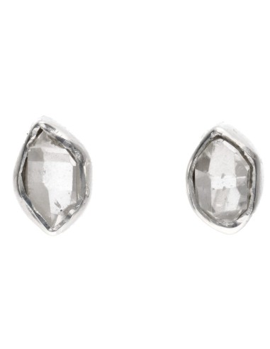 Brincos Herkimer Button em prata de...