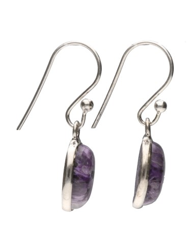 Pendientes Óvalo de Charoita en Plata...