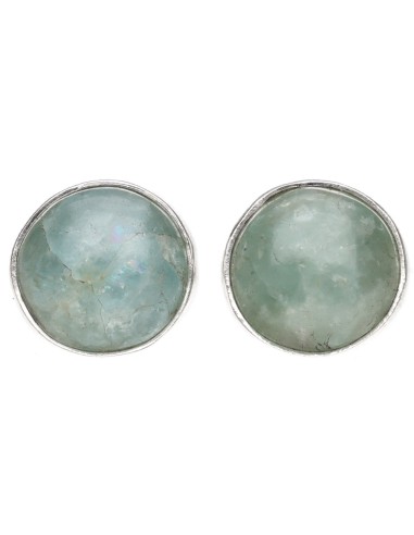 Pendientes Círculo de Aguamarina en...