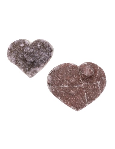 Semipolished Amethyst Hearts