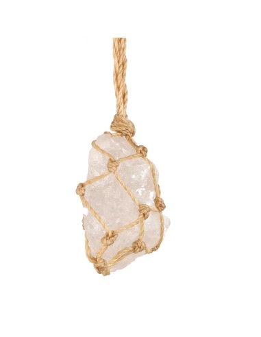 Rough Quartz Pendant with Thread