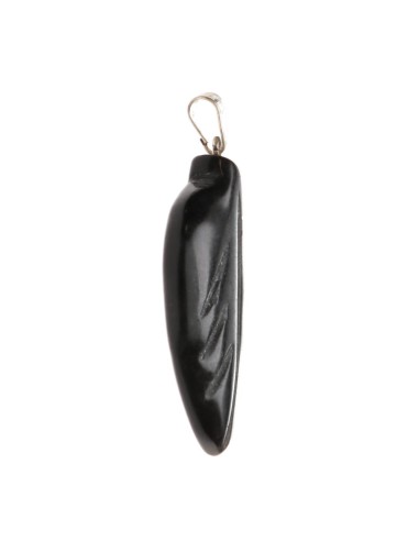 Obsidian Leaf Pendant
