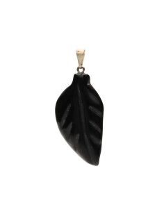 Pendentif feuille d'obsidienne
