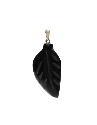 Obsidian Leaf Pendant
