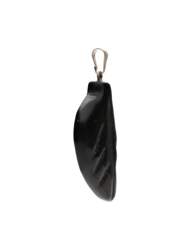 Pendentif feuille d'obsidienne