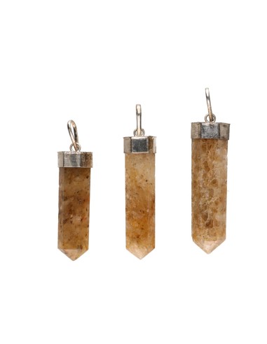 Silver Plated Hematoid Point Pendant