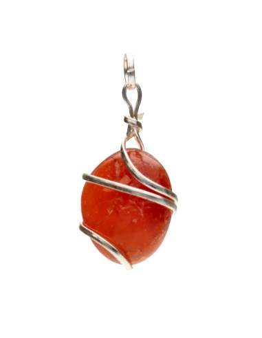 Carnelian Pendant with Spiral in...