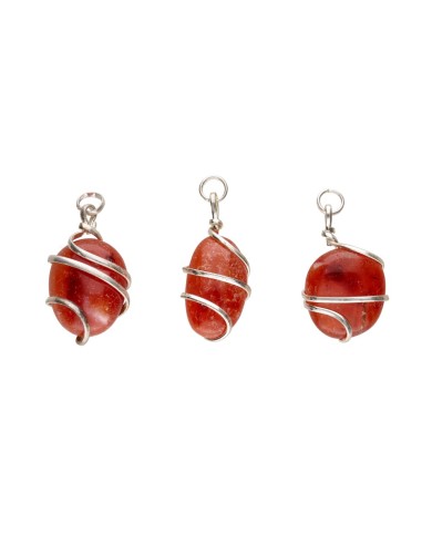 Carnelian Pendant with Spiral in...