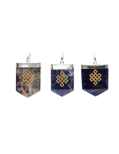 Pendentif nœud infini en sodalite