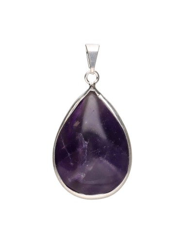 Silver Plated Amethyst Drop Pendant