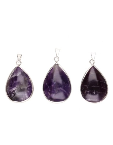 Silver Plated Amethyst Drop Pendant