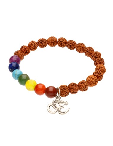 Pulseira Rudraksha e Chakra 8mm