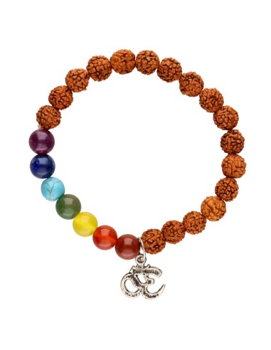 Bracelet Rudraksha et Chakra 8mm