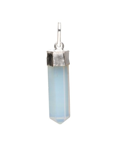Silver Plated Opaline Tip Pendant