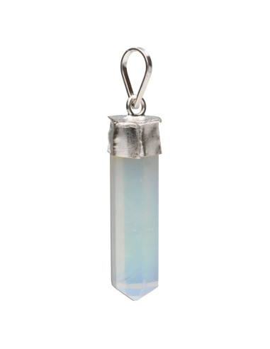 Pendentif pointe d'opaline plaqué argent