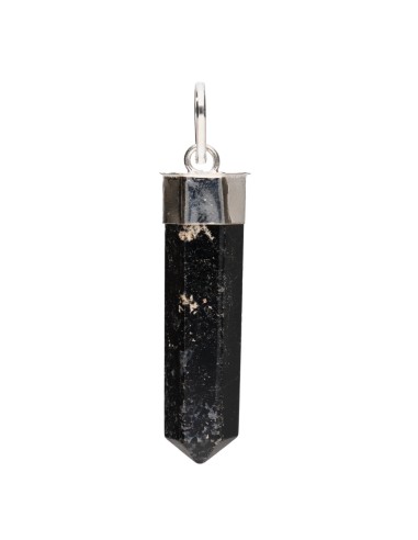 Silver Plated Tourmaline Point Pendant