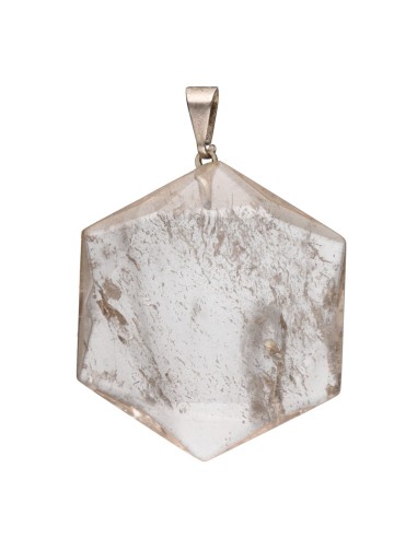 Pendentif hexagonal en quartz fumé