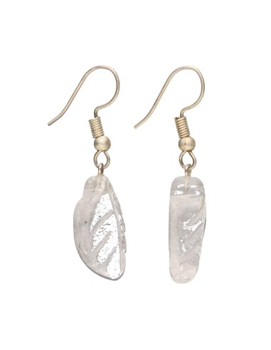 Pendientes de Cuarzo Hoja