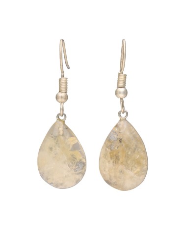 Citrine Drop Earrings in Silver Plating