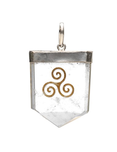 Triskel Quartz Pendant in Silver Plating