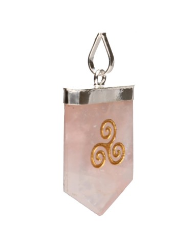 Silver Plated Rose Quartz Triskel...
