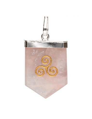 Silver Plated Rose Quartz Triskel...