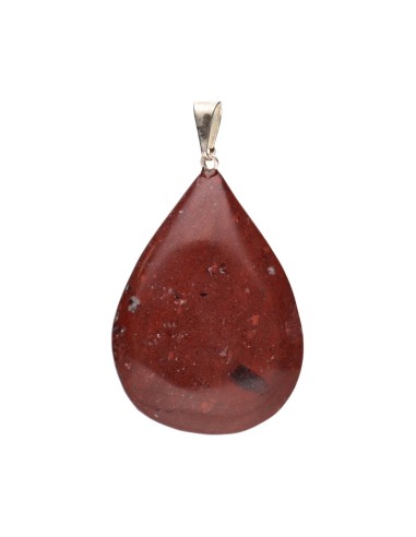 Pendentif goutte en jaspe brun