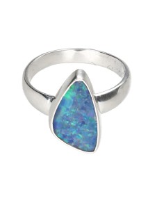 Blue Opal Ring in 925...