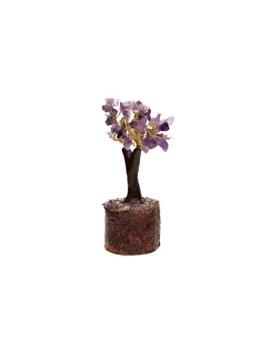 Small Amethyst Tree with Wooden Base