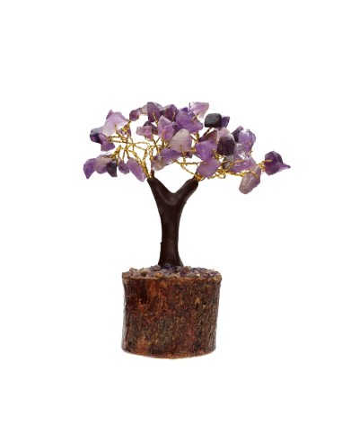 Small Amethyst Tree with Wooden Base