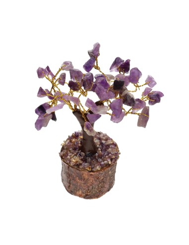 Small Amethyst Tree with Wooden Base