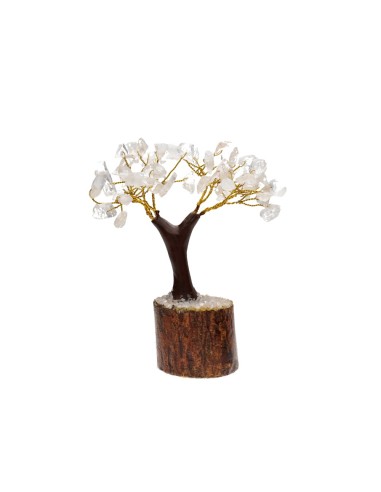 Small Quartz Tree with Wooden Base