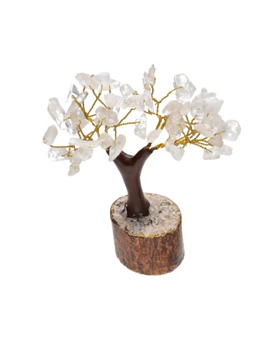Small Quartz Tree with Wooden Base