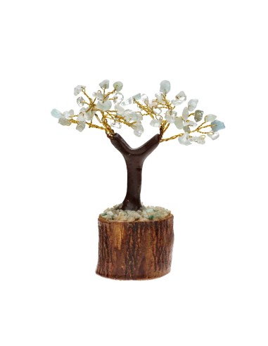 Small Aquamarine Tree with Wooden Base